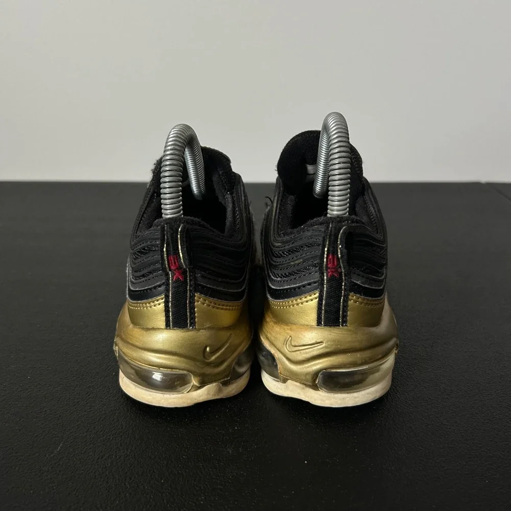 Nike Air Max 97 QS Metallic Gold Black 2018 Sneakers Size 5 Womens 6.5 AT5458002